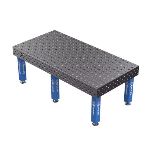 Schweißtisch EXPERT 25 mm – 2400 × 1200 mm – auf Füßen – Ø28 mm / 100×100 mm Raster