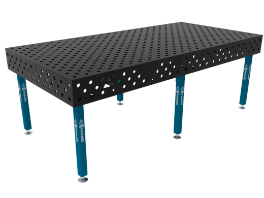 Schweißtisch ECO 8 mm – 2400 × 1200 mm – auf Füßen – diagonales Raster