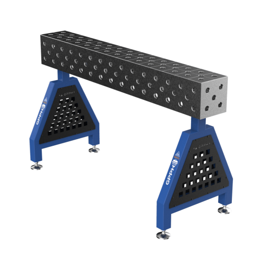 Schweißstütze TRESTLE PRO 1500x200x200 mm – auf Füßen – diagonales Raster
