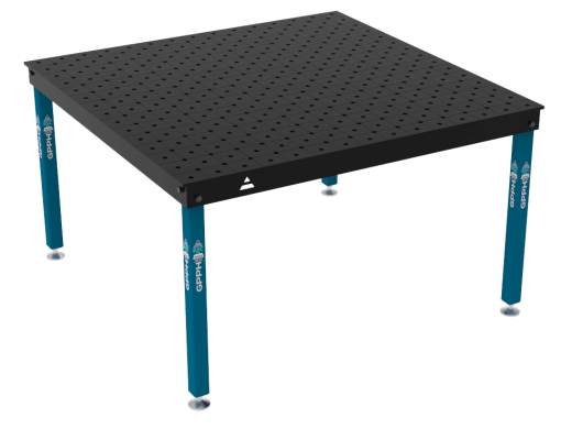 Schweiß- & Montagetisch BASIC 12 mm – 1500 × 1480 mm – auf Füßen – diagonales Raster