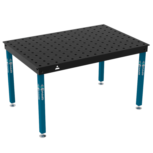 Schweiß- & Montagetisch BASIC 12 mm – 1200 × 1200 mm – auf Füßen – Ø28 mm / 100×100 mm Raster
