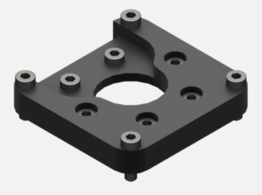 Fixing flange EQC100-A for robots with ISO 9409-1-80-4-M8 interface. Screws, sleeves and centering pins included.
