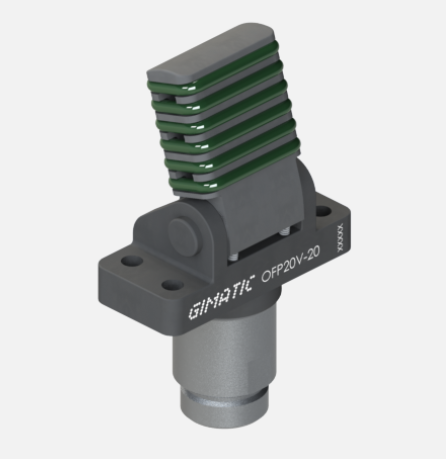 Pneumatischer Einfinger-Spanngreifer, Durchmesser 20 mm, 2/8 bar, M5, Belag Viton®