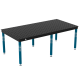 Schweiß- & Montagetisch BASIC 12 mm – 2400 × 1200 mm – auf Füßen – Ø28 mm / 100×100 mm Raster