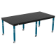 Schweiß- & Montagetisch BASIC 12 mm – 2400 × 1200 mm – auf Rädern – Ø16 mm / 100×100 mm Raster