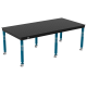 Schweiß- & Montagetisch BASIC 12 mm – 2400 × 1200 mm – auf Rädern – Ø16 mm / 50×50 mm Raster
