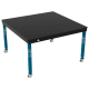 Schweiß- & Montagetisch BASIC 12 mm – 1500 × 1480 mm – auf Rädern – Ø16 mm / 50×50 mm Raster