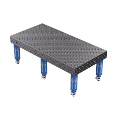Schweißtisch EXPERT 25 mm – 2400 × 1200 mm – auf Rädern – diagonales Raster