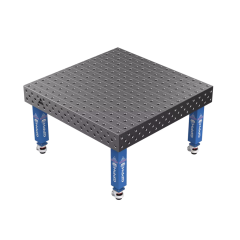 Schweißtisch EXPERT 25 mm – 1500 × 1480 mm – auf Rädern – Ø28 mm / 100×100 mm Raster