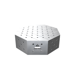 Achtkantiger Schweißtisch OCT INOX 600x600mm – diagonales Raster