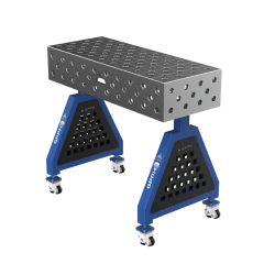 Schweißstütze TRESTLE ECO 1000x400x200 mm – auf Rädern – diagonales Raster