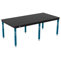 Schweiß- & Montagetisch BASIC 12 mm – 2400 × 1200 mm – auf Füßen – Ø16 mm / 50×50 mm Raster