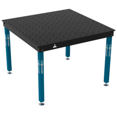 Schweiß- & Montagetisch BASIC 12 mm – 1200 × 1200 mm – auf Füßen – Ø16 mm / 100×100 mm Raster