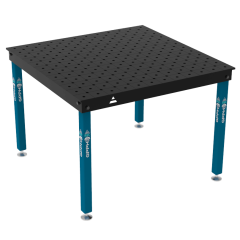 Schweiß- & Montagetisch BASIC 12 mm – 1200 × 1200 mm – auf Füßen – diagonales Raster