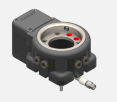 Elektrischer Werkzeugwechsler, 24Vdc, Roboterseite, Nutzlast 20kg, IP54, gerader M8-Stecker, 8-polig, NPN-Steuerung, 2 PNP-Digitalausgänge, 6 pneum. Anschlüsse ø6mm-Rohr. Zentrierdorne inbegriffen