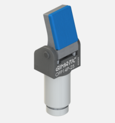 Pneumatischer Einfinger-Spanngreifer, Durchmesser 14 mm, 2/8 bar, M5, Belag HNBR