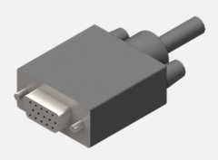 Kabel mit Stecker, D-SUB 15 Pin Typ VGA, Buchse, Länge 1,5 Meter, 0/250 Vac, Max 0,5 A